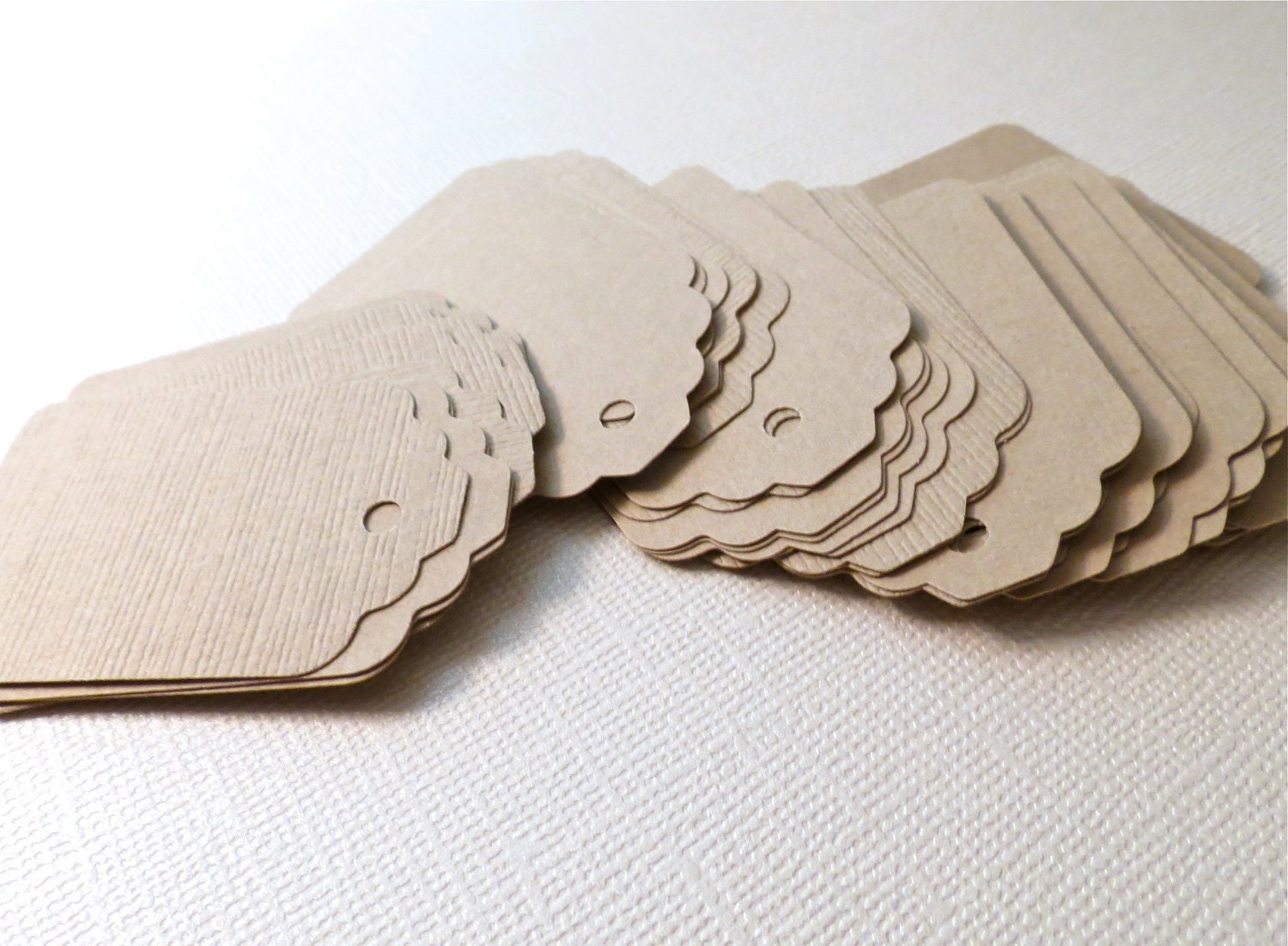 Rustic Light Brown Card Stock Gift Tags, Wedding Favor Tags, Scrapbooking Tags, Embellishments : hand punched tags with hole - 50 qty