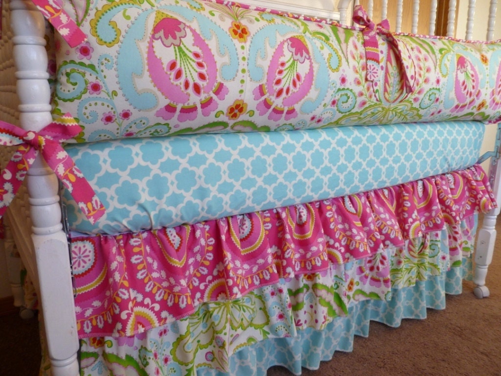 Custom Crib Bedding Set - Kumari Garden