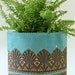 Made to Order: Handmade Moroccan Lace Porch Planter in Turquoise, Size Medium