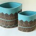 Made to Order: Handmade Moroccan Lace Porch Planter in Turquoise, Size Medium