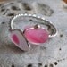Natural Sea Glass Sterling Silver Ring Rare Pink Multicolor US 10 1/2 (387)