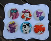 Cool Dogs- fabric covered button collection- size 45
