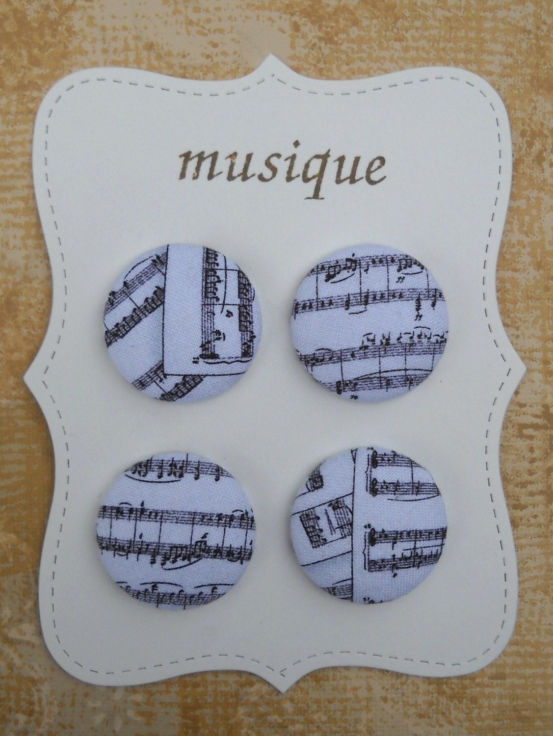 Musique- fabric covered button collection- size 45