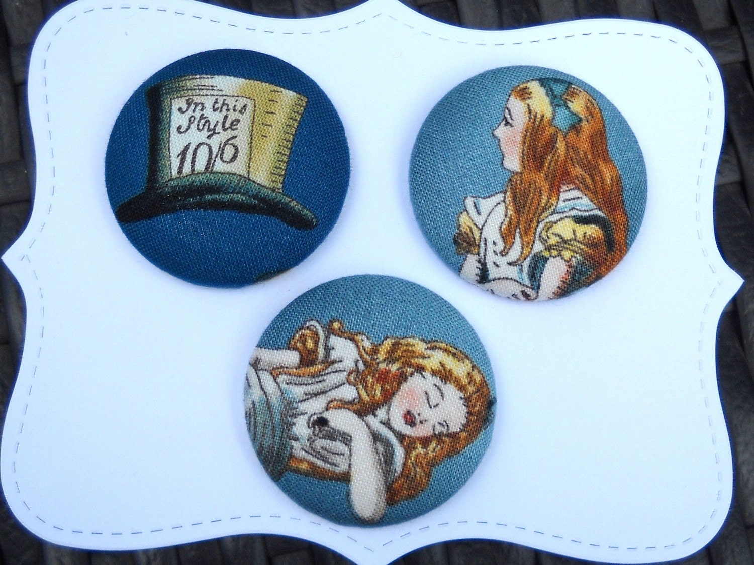 Alice - fabric covered  button collection  - size 60