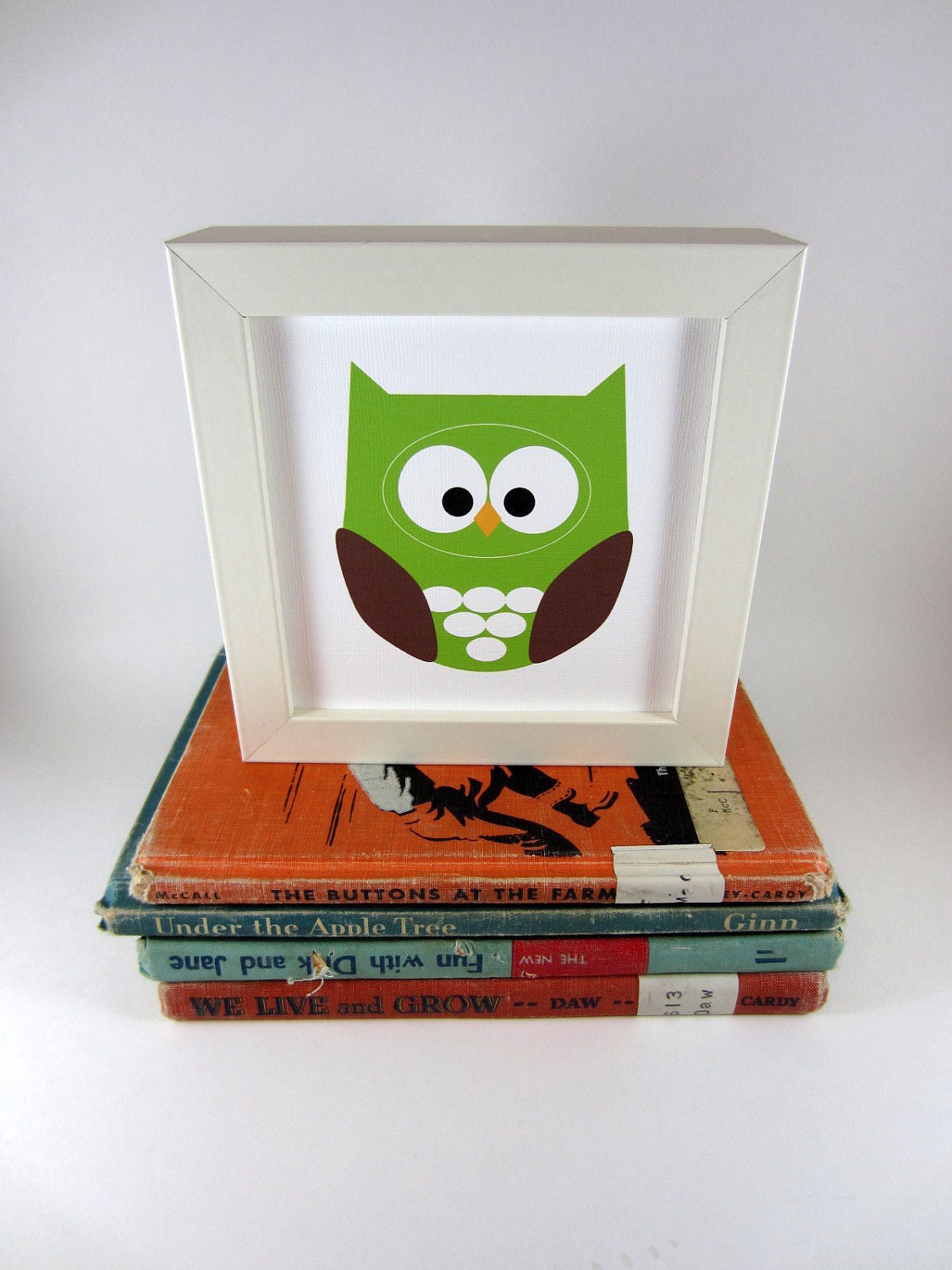 Owl Wall Art Animal, Owl Print, Home Decor, Nursery Pictures, Forest Animal, Woodland Creature, Green Owl