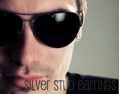 Mens Earrings Silver Stud - Earrings for Men ...Nail It Down... (no.420)