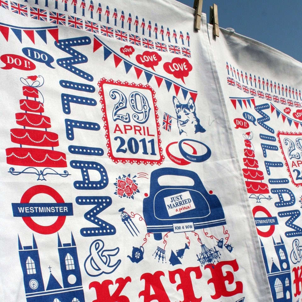 William and Kate Royal Wedding Commemorative tea towel