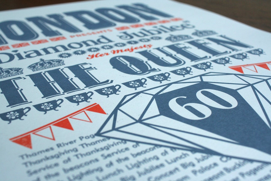 Queen's Jubilee Screen print - SALE