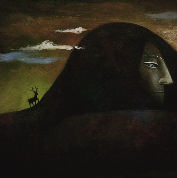 Limited Edition Print A4 size - Night mountain / Lost 2/50