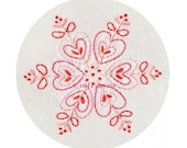 Embroidery Pattern Pink Snowflake Christmas Winter PDF