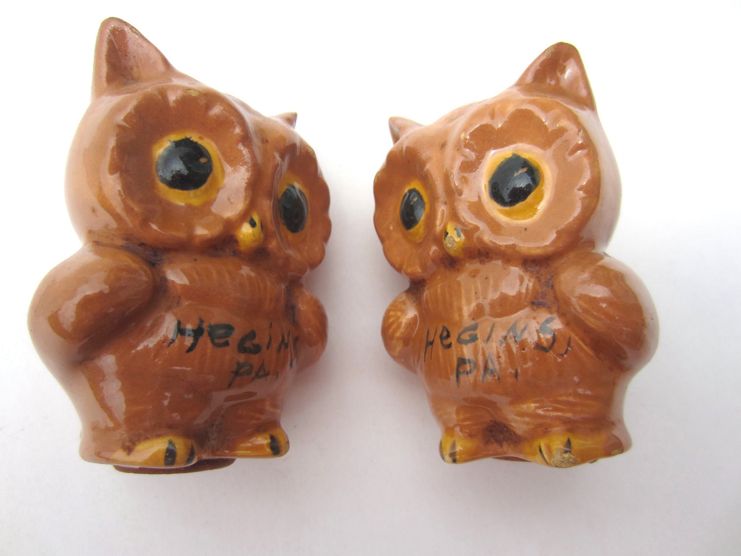 Owl Salt and Pepper Shakers from Hegins PA Vintage