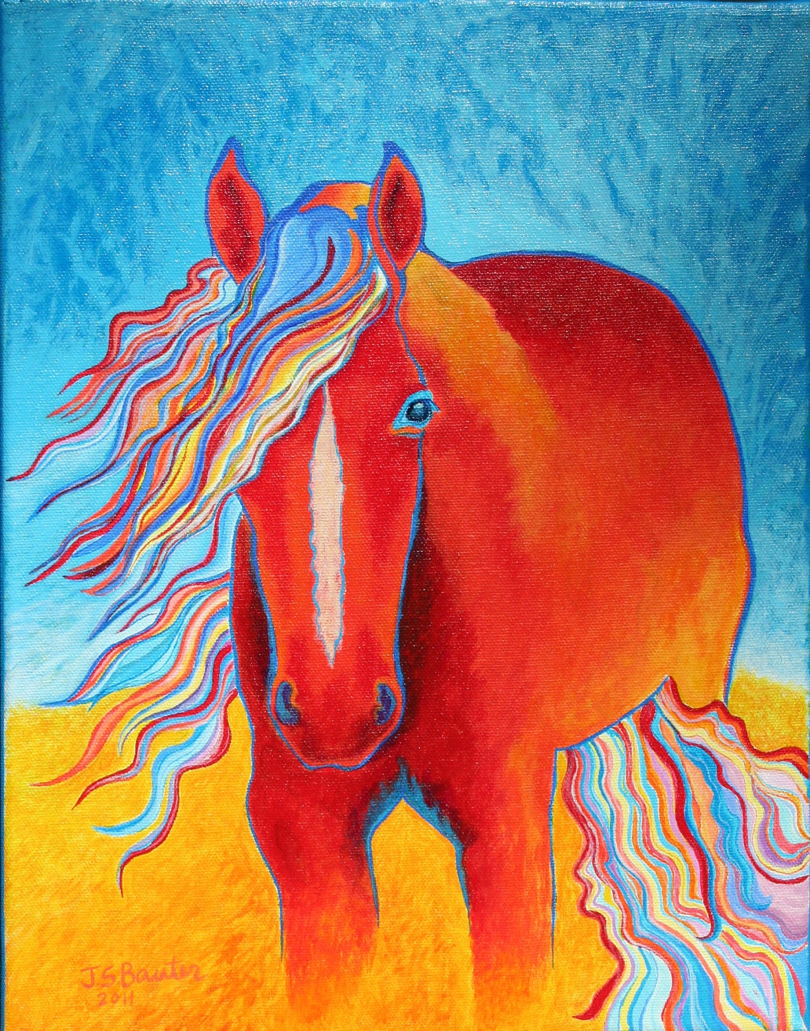 Horses in art, Acrylic Painting, On Canvas, Horse, Equine Art Ready To Hang, Original