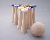 Mushroom Bowling - Wonderland - Wood Toy Bowling Game