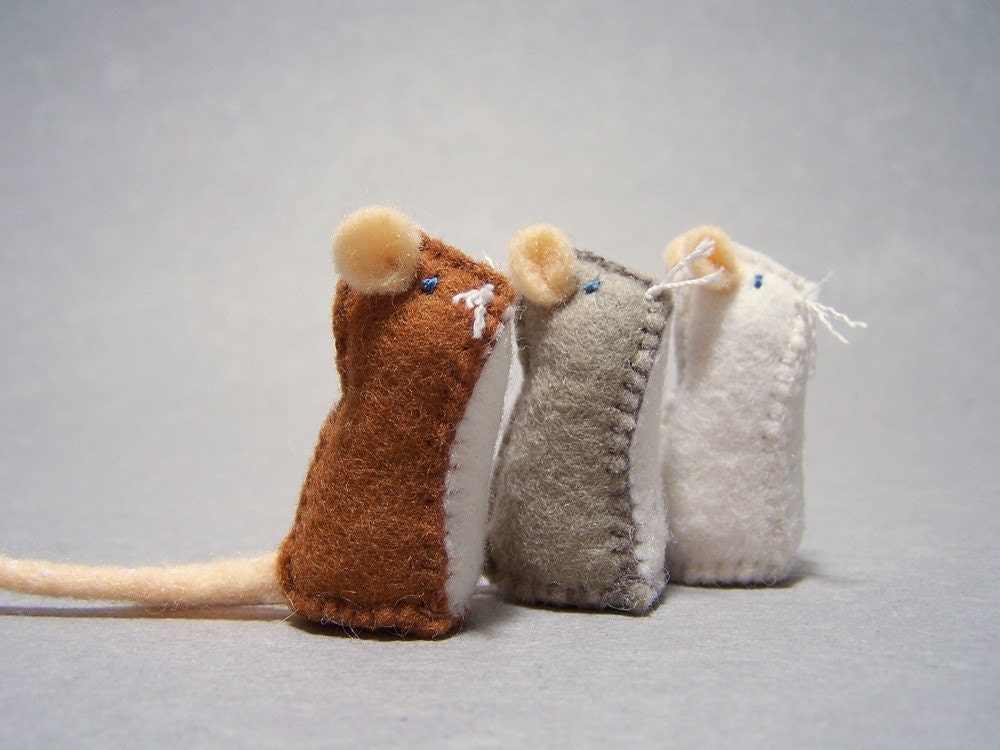 Little Felt Mice - set of 3
