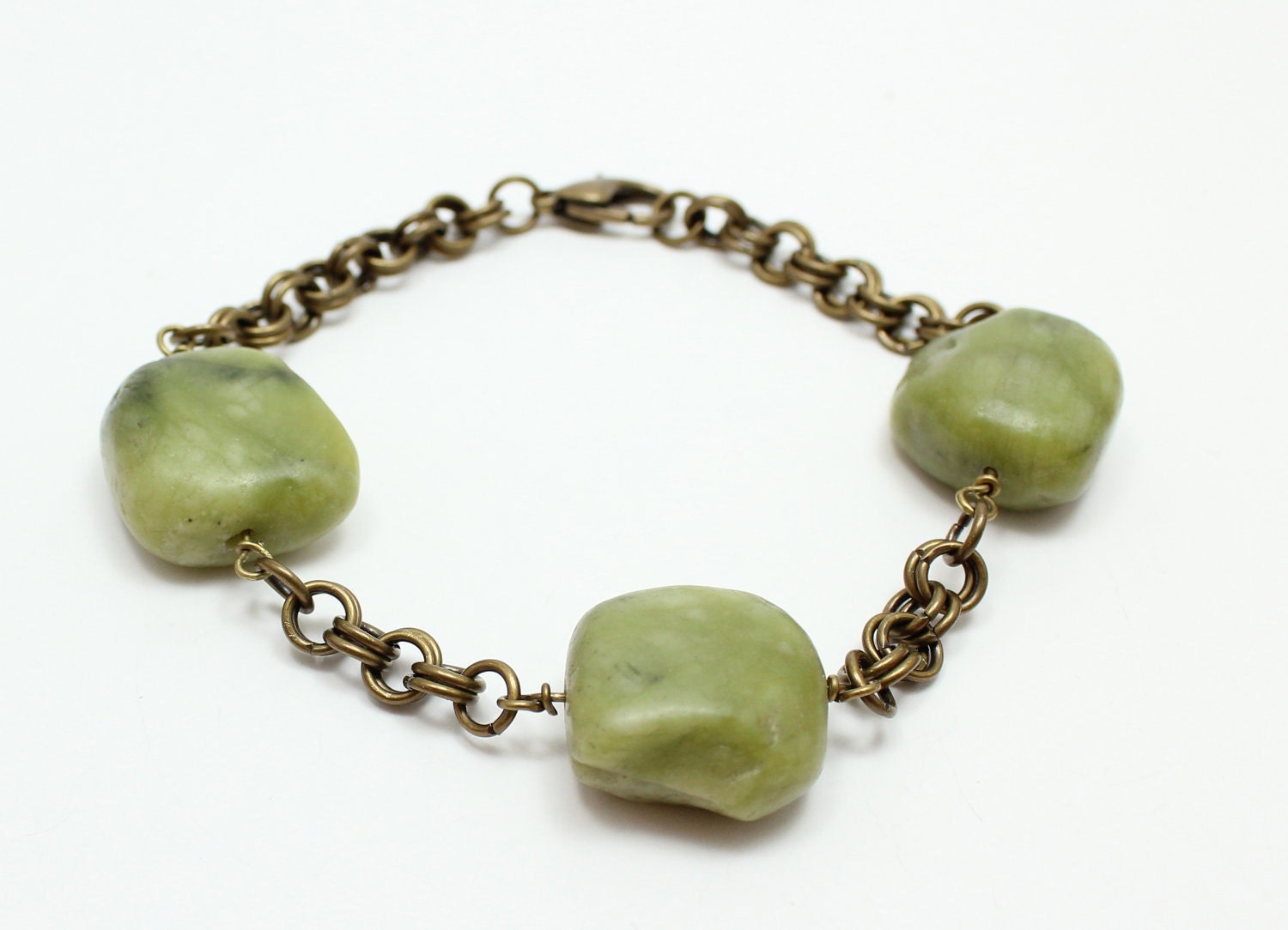 Serpentine in Chains- Serpentine and Chainmaille Bracelet