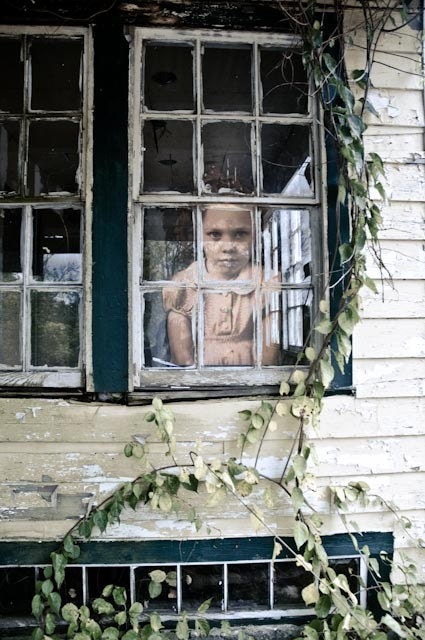 Can't I Play Outside - 7 X 10 fine-art photographic print of a spectral child