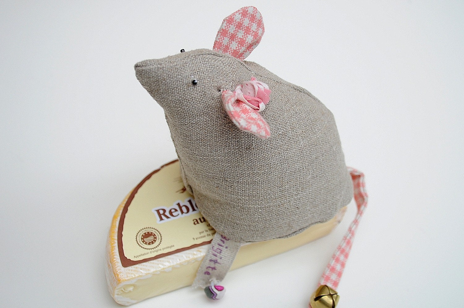 French Linen Plush Decor - Mice With Bells On - Brigitte