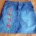 Pink Fleur Reclaimed Denim Skirt