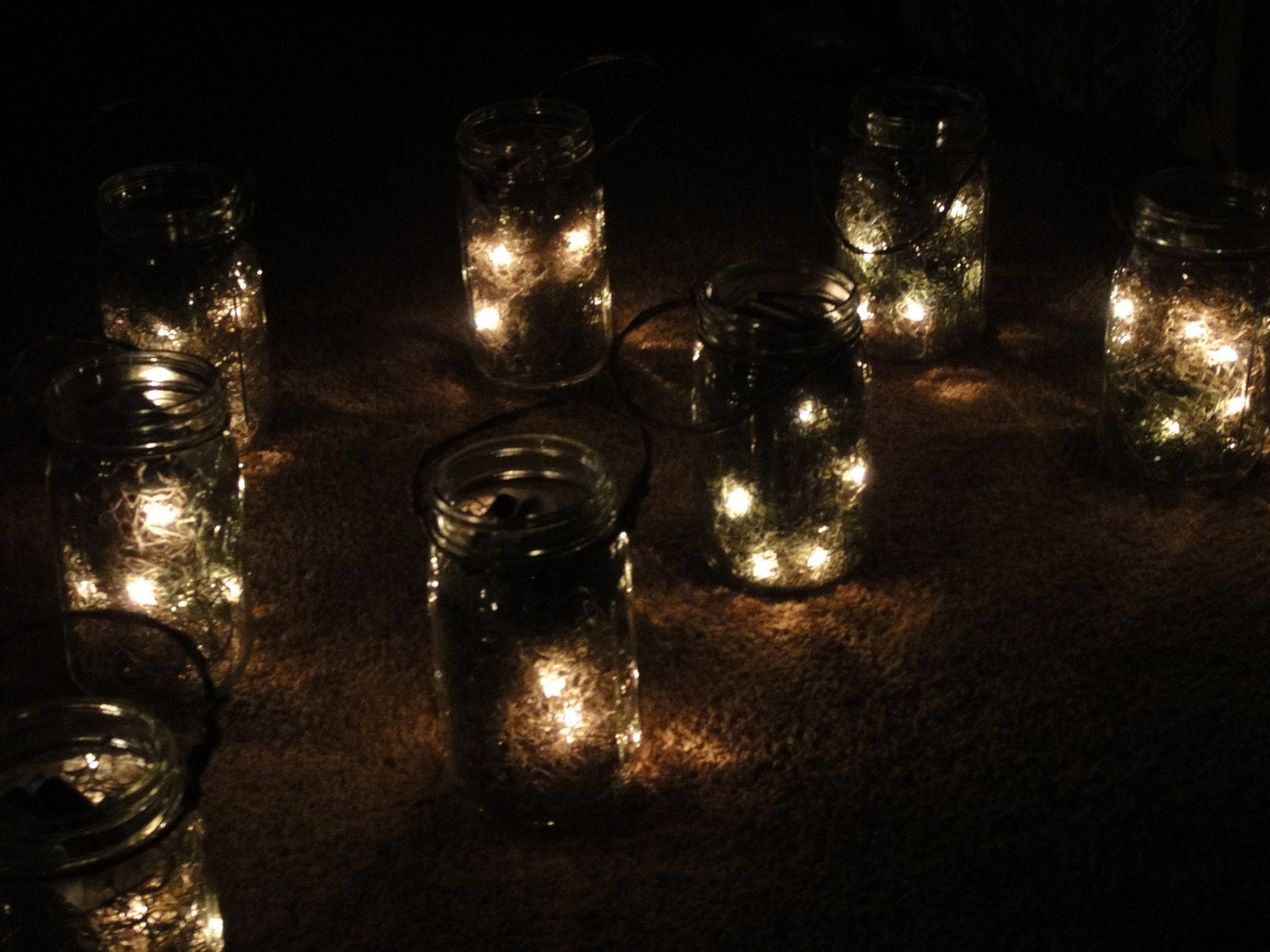 Set of 10,  Quart  Mason Jar Firefly Lanterns
