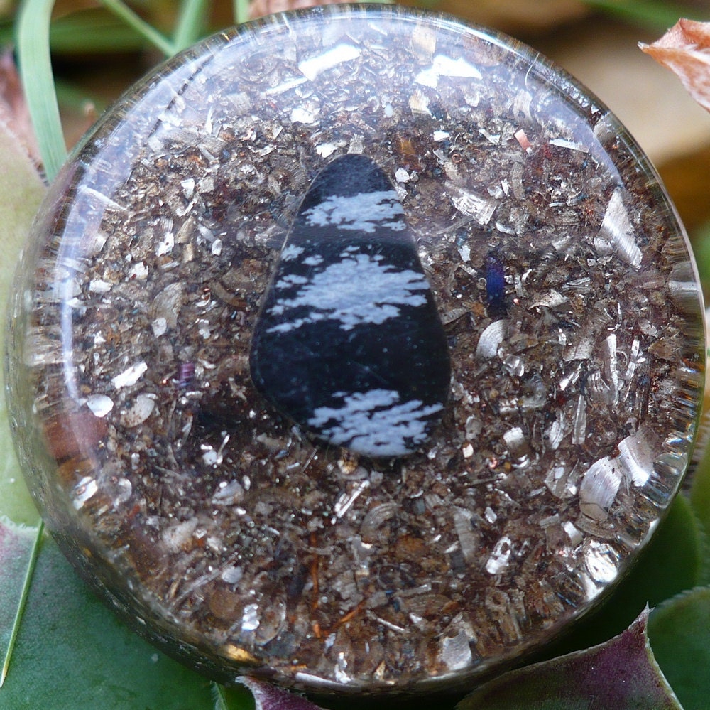Etheric Energy Protective Pendant with Snowflake Obsidian