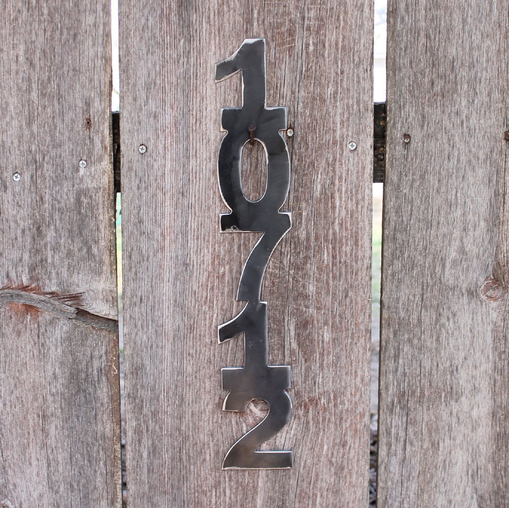 Metal Address House Numbers Set of 5 Vertical