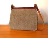 Vintage Etienne Aigner Woven Tweed Leather Purse