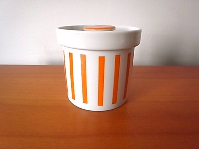 Vintage LaGardo Tackett for Schmid Porcelain Lidded Jar Orange