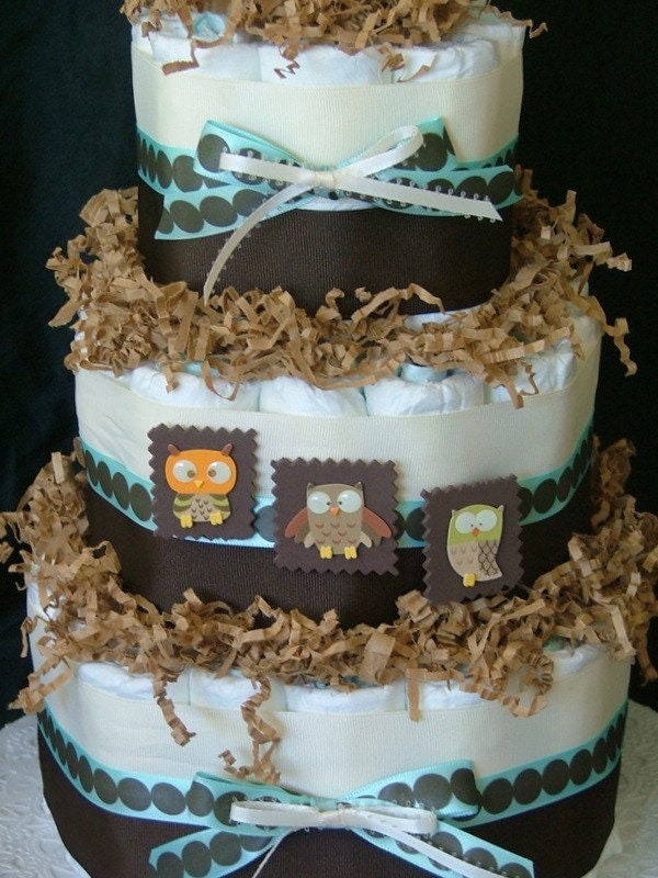 Brown Owl Diaper Cake