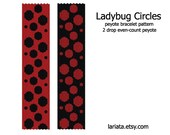 Ladybug Circles - 2Drop Peyote Bracelet Pattern - INSTANT DOWNLOAD