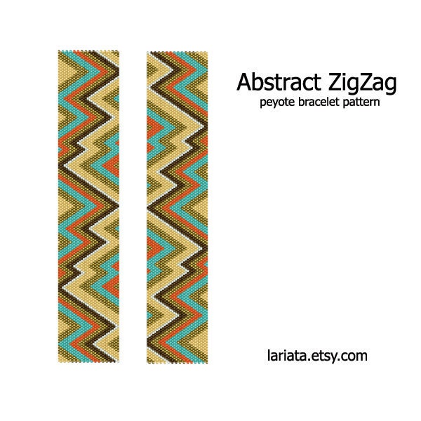Abstract ZigZag - Peyote Bracelet Pattern - INSTANT DOWNLOAD