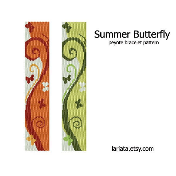 Summer Butterfly - Peyote Bracelet Pattern - INSTANT DOWNLOAD