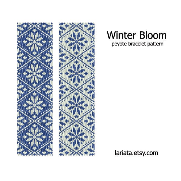Winter Bloom - Peyote Bracelet Pattern - INSTANT DOWNLOAD