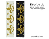 Fleur de Lis - 2 Drop Peyote Bracelet Pattern - INSTANT DOWNLOAD