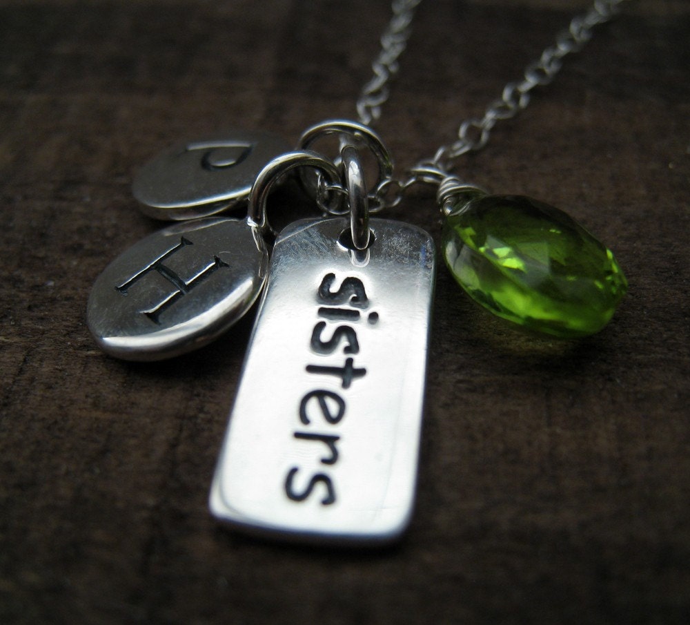 Sisters custom initial necklace, sisterhood necklace, personalized sisters necklace, sisters tag, family necklace, the jewelry bar