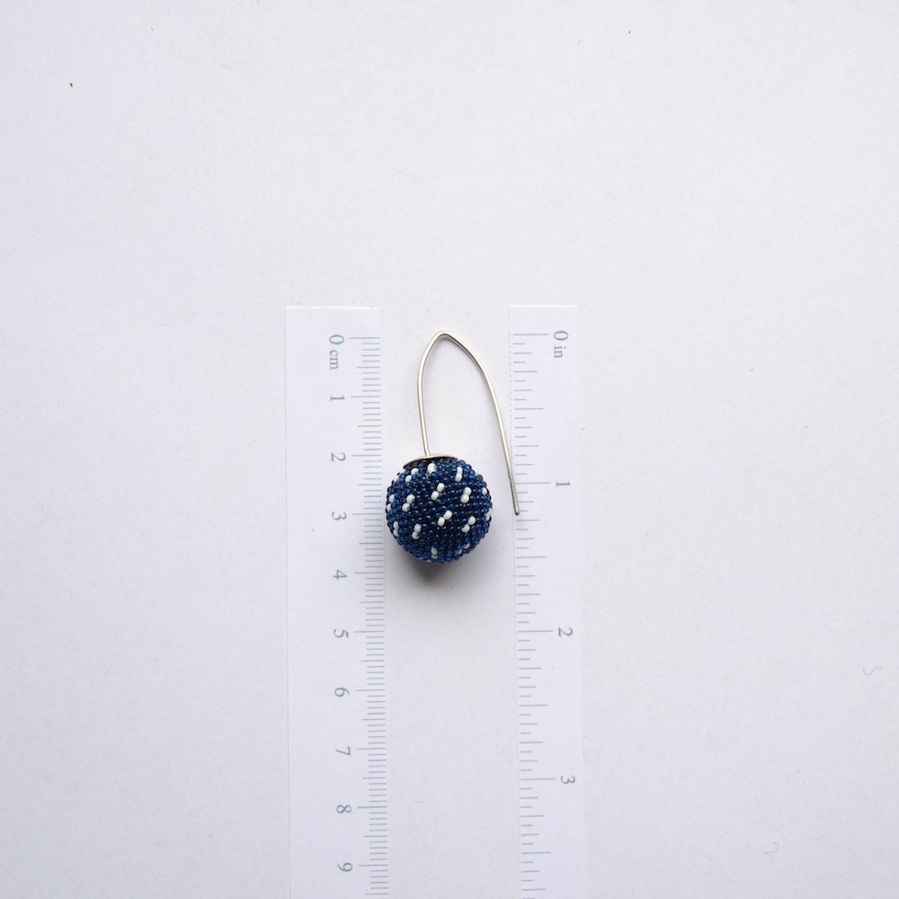 Blue white earrings