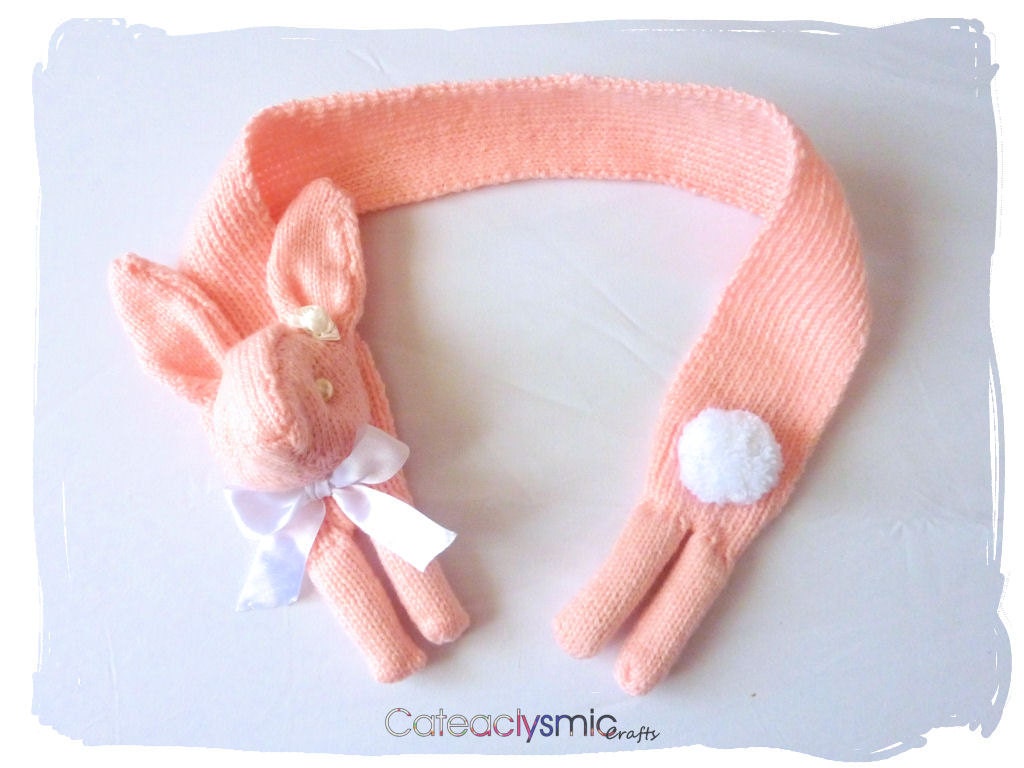 Pink Pearl Bunny Rabbit Scarf