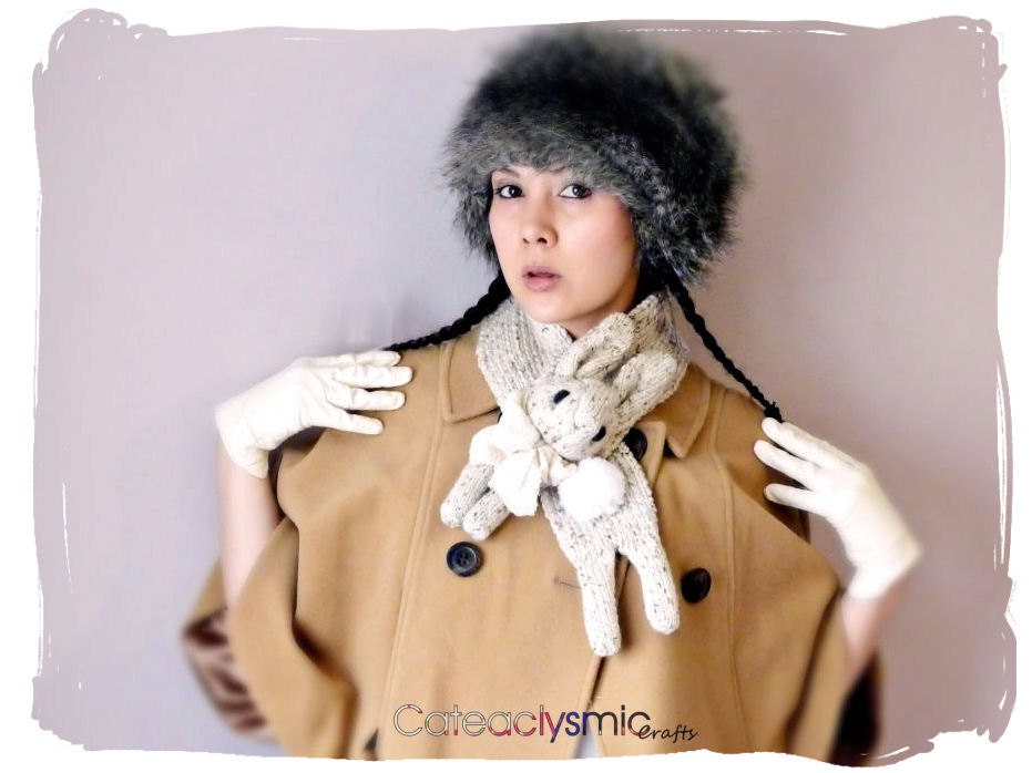 Natural Vegan Bunny Rabbit Scarf