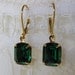 Emerald Vintage Rhinestone Earrings Swarovski Crystal Earrings in Gold