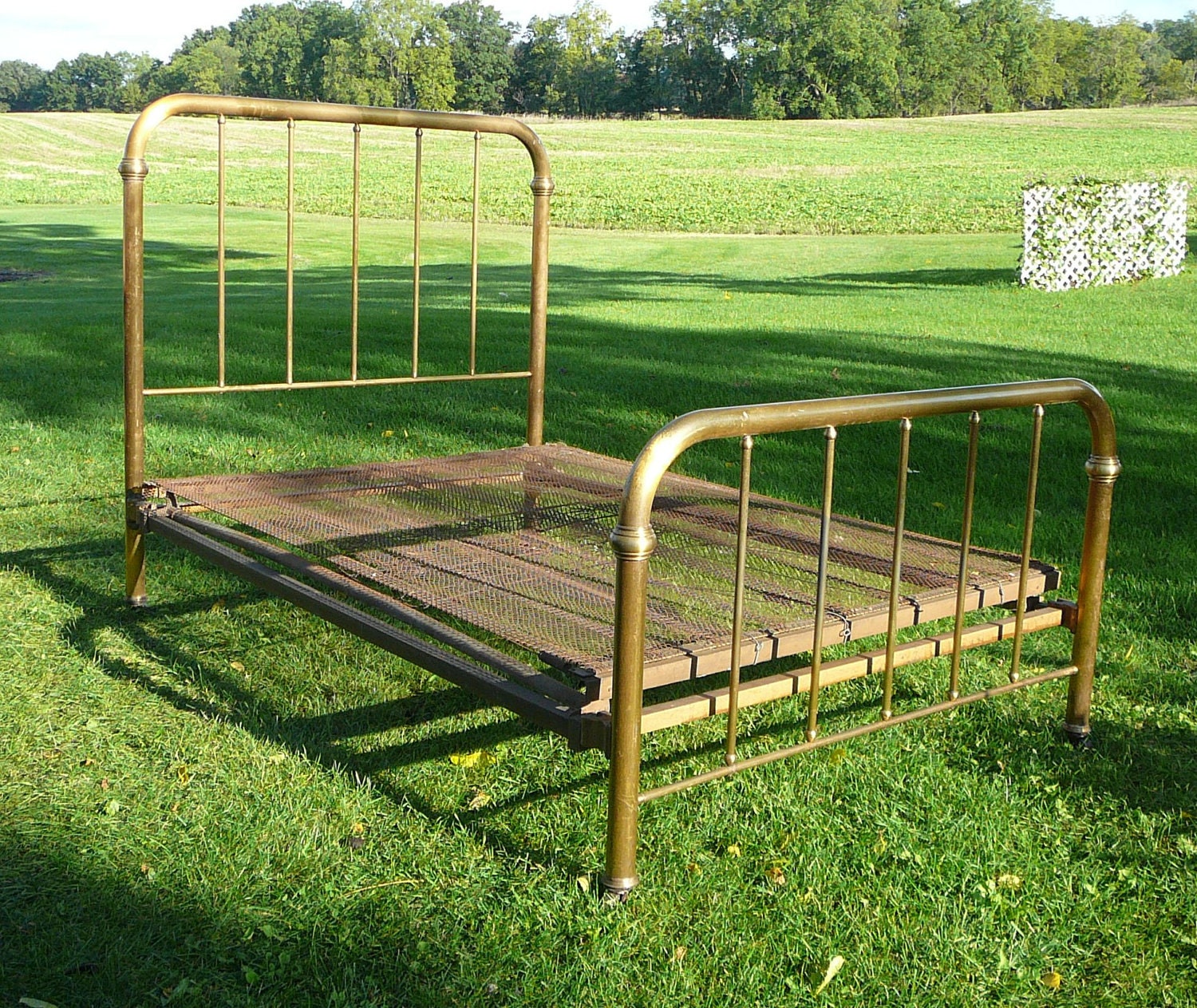 Late 1800s Victorian Brass Bed