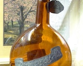 rustic brown glass and pewter marjorie stokes decanter