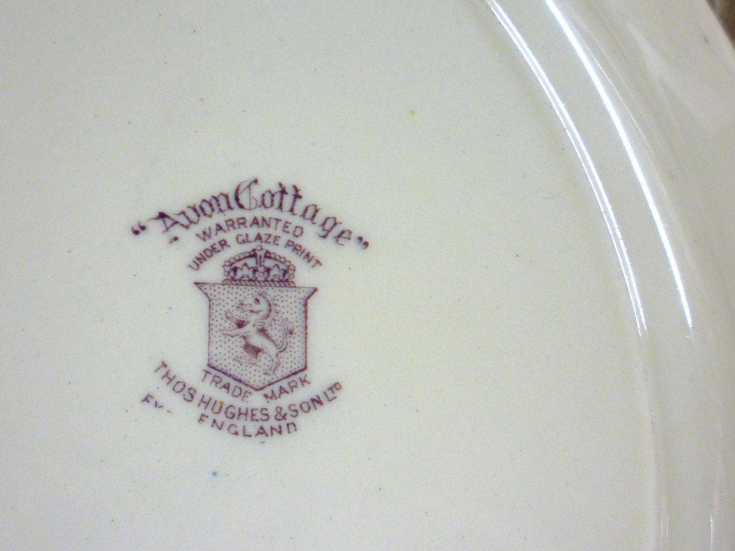 pastoral avon cottage mulberry transferware platter