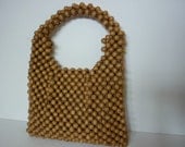 1960s Natural Wood Bead Handbag