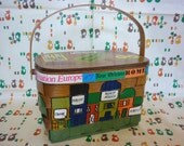 VTG 60s 70s Picnic Basket Purse Caro Nan