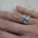 Etched Silver Spinner Ring with two 14K Gold-Filled Spinners