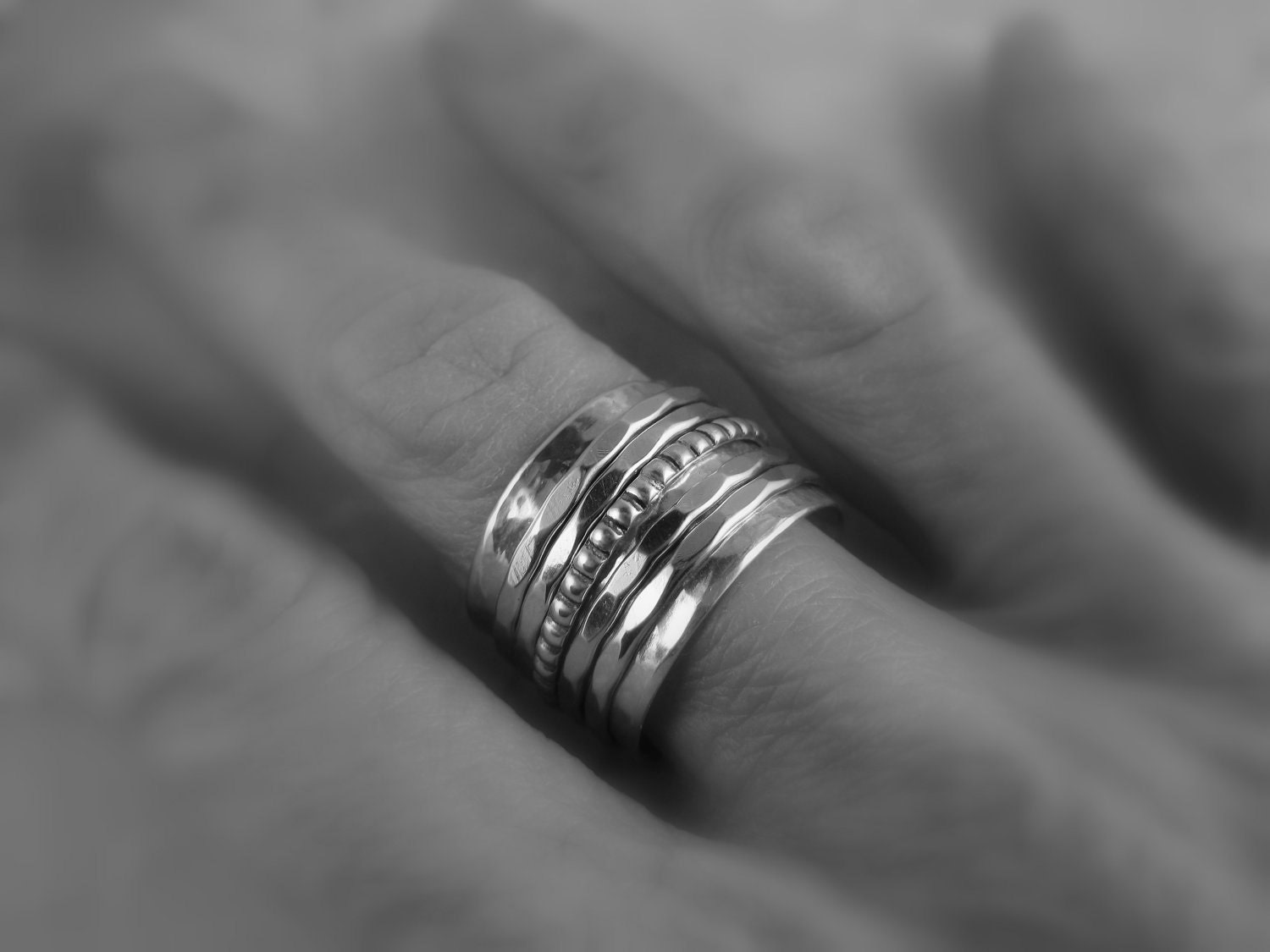 Silver Spinner Ring with Five Spinners