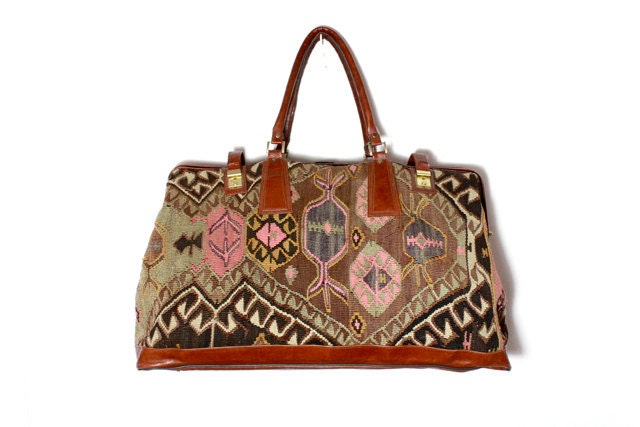 VTG Oversized Turkish Kilim Tapestry Weekender Bag