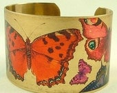 Butterfly Brass Cuff Bracelet - Flamboyant Flying Lepidoptera Beauties
