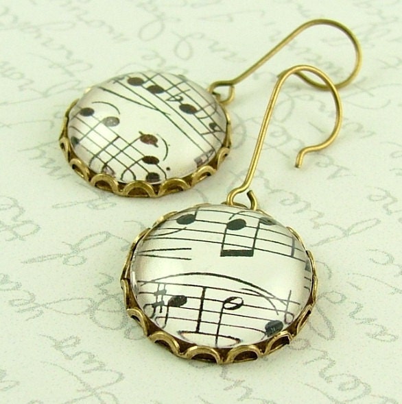 Music Earrings - Musical Notes - Sheet Music