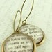 Persuasion by Jane Austen 'I Am Half Agony Half Hope' Literary Quote Earrings - English Literature Book Quote Jewelry