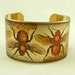 Humble Bumble Honey Bee Brass Cuff Bracelet - Charles Darwin Insect Jewelry
